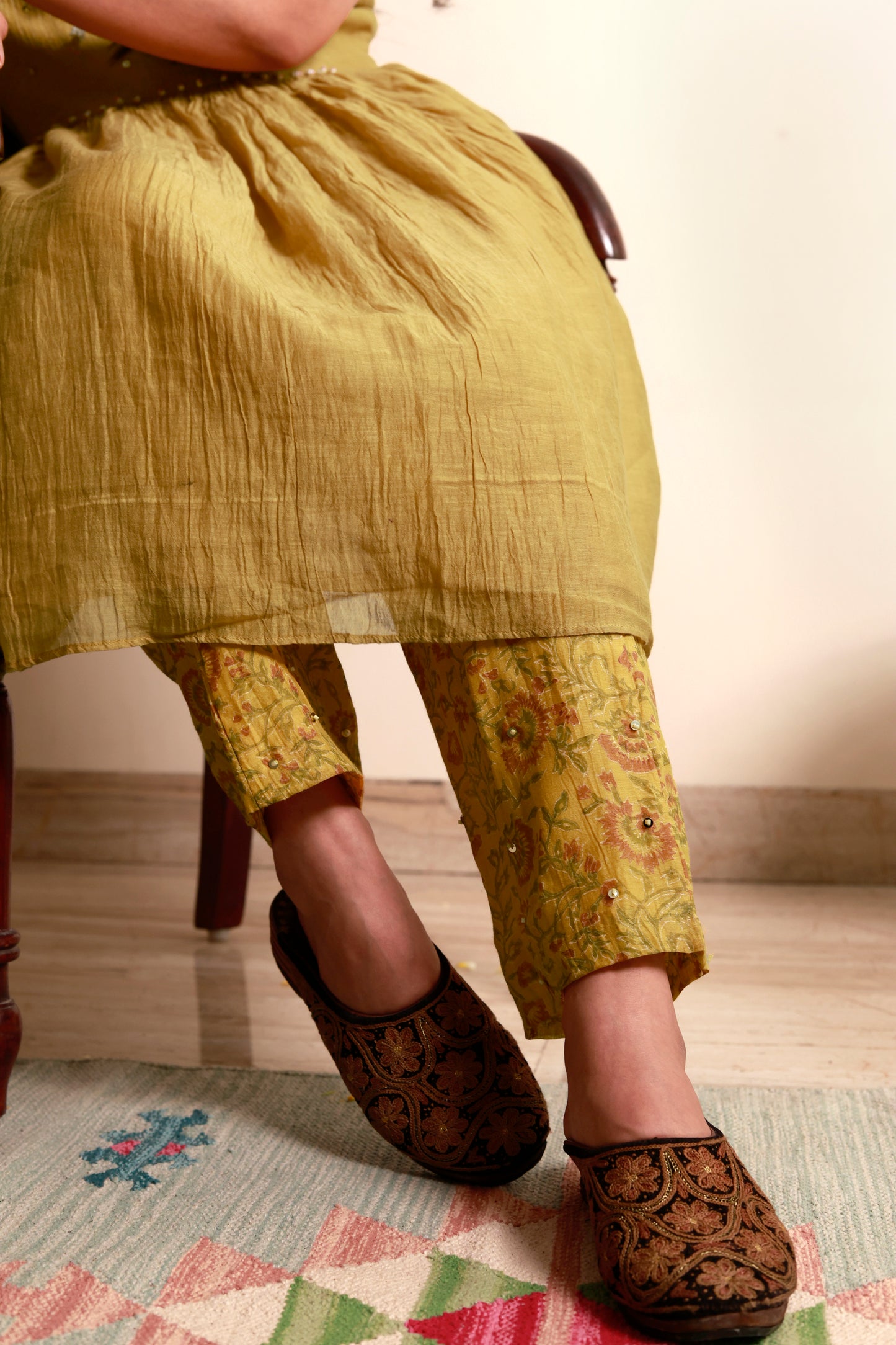 Ojas Mustard Flared Kurta Set