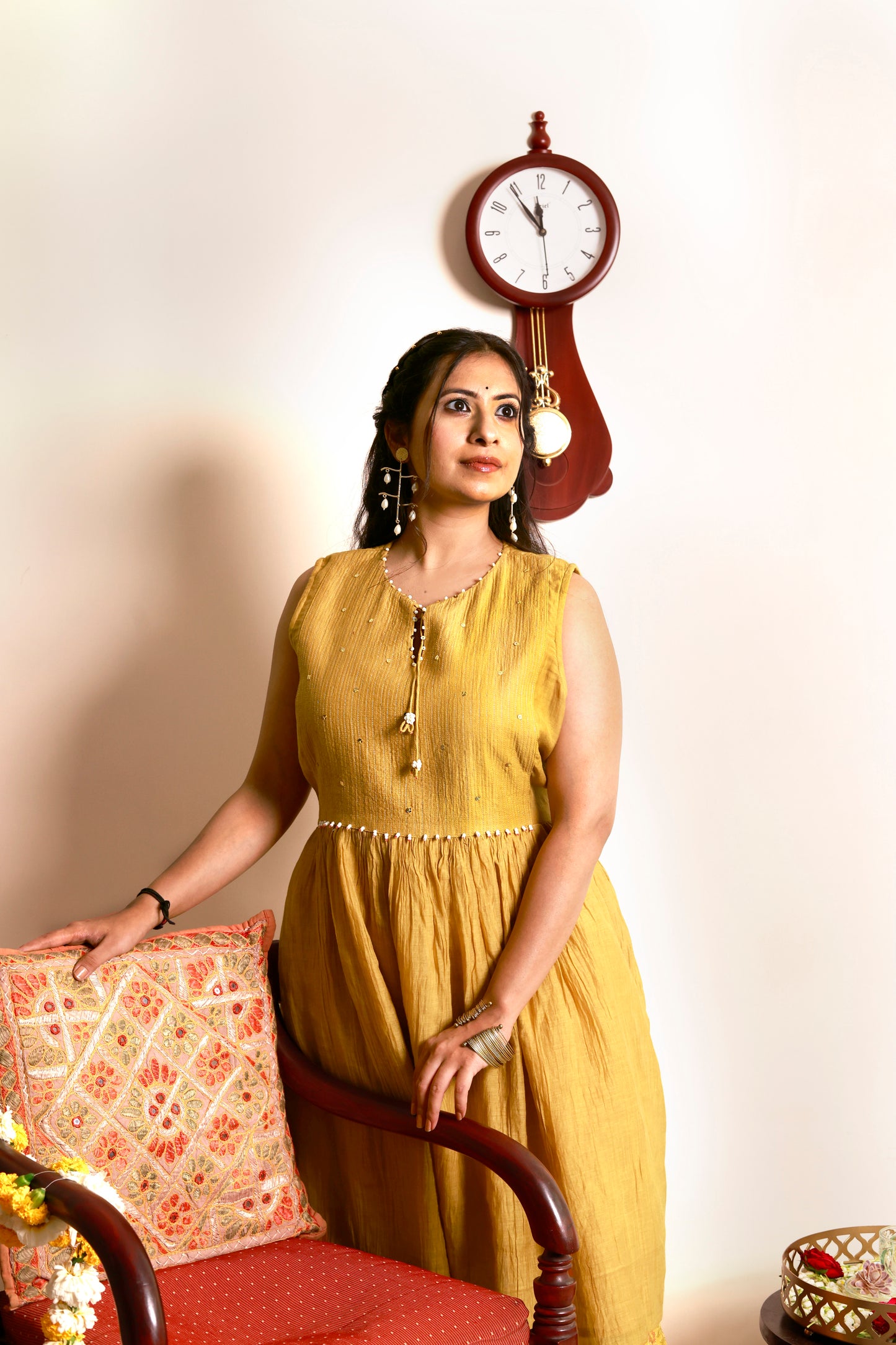 Ojas Mustard Flared Kurta Set