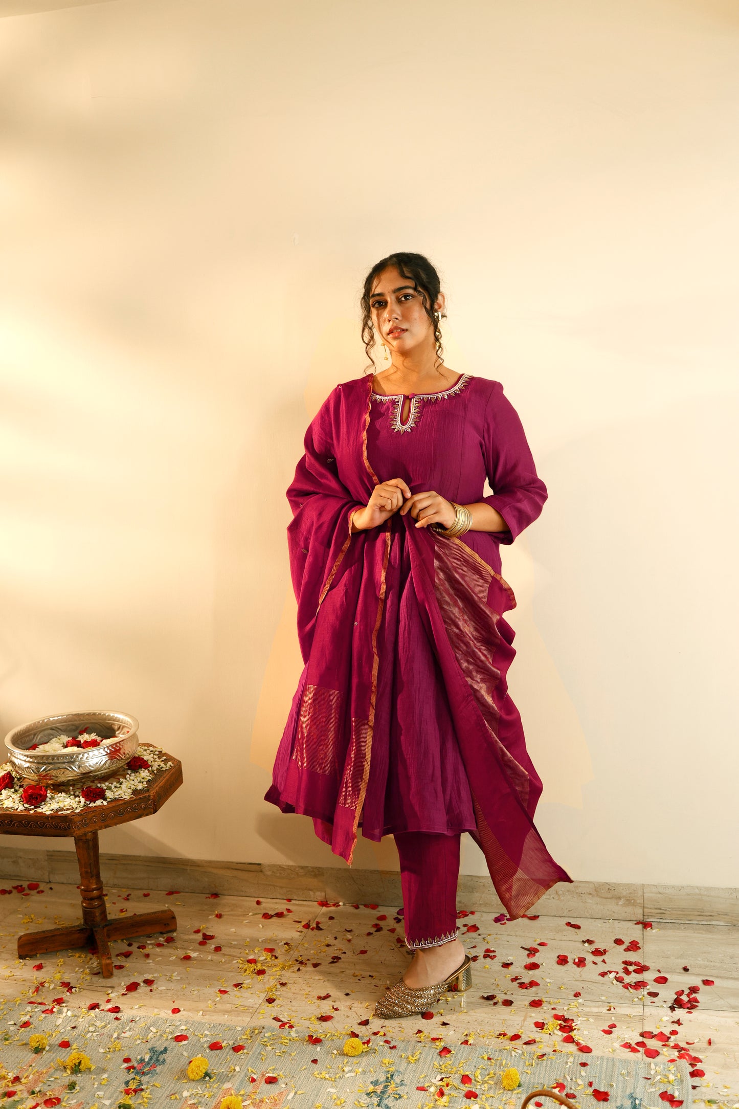 Zeel Rani Pink Kalidaar Kurta Set