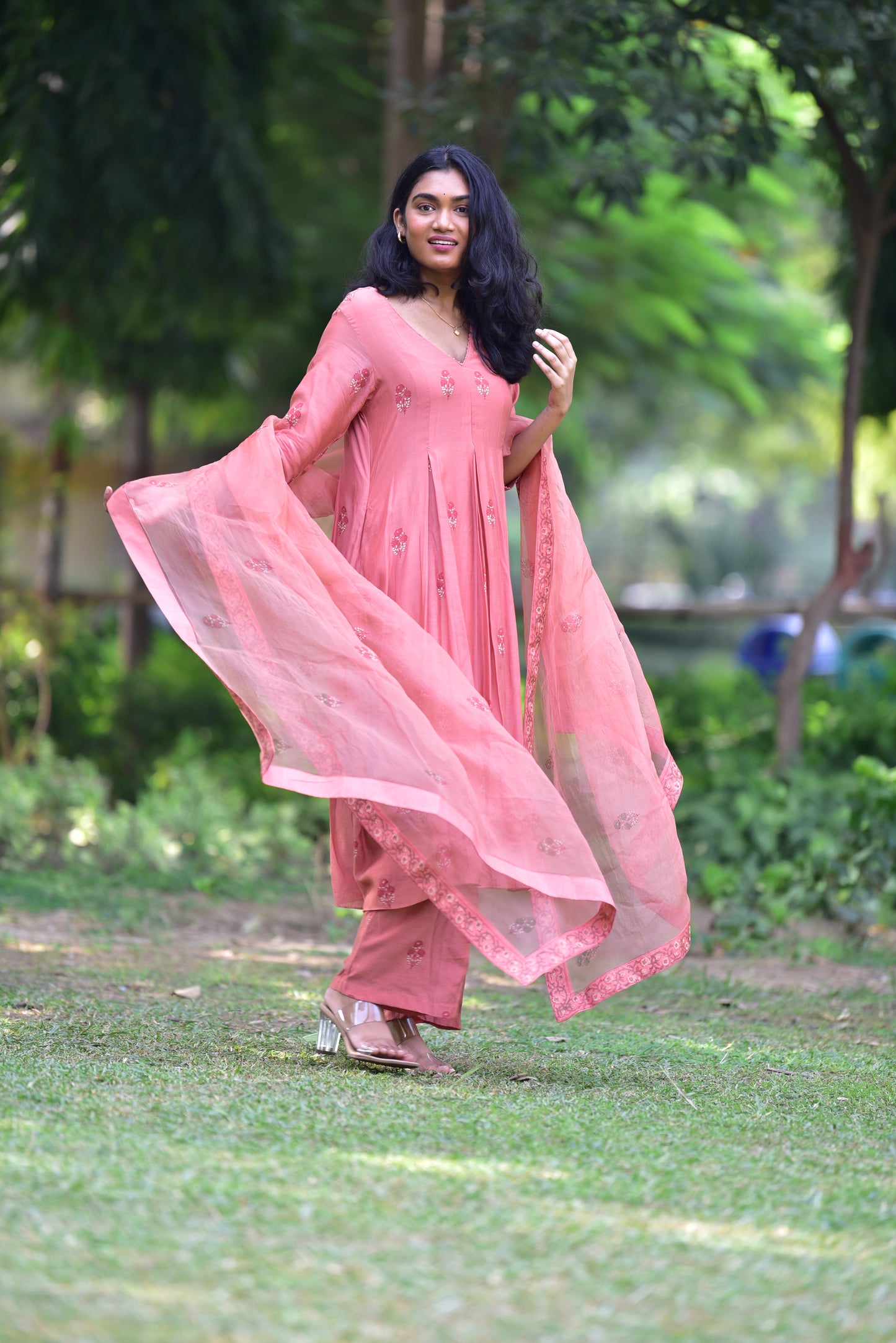 Rimjhim Rust Block Printed Kurta Set