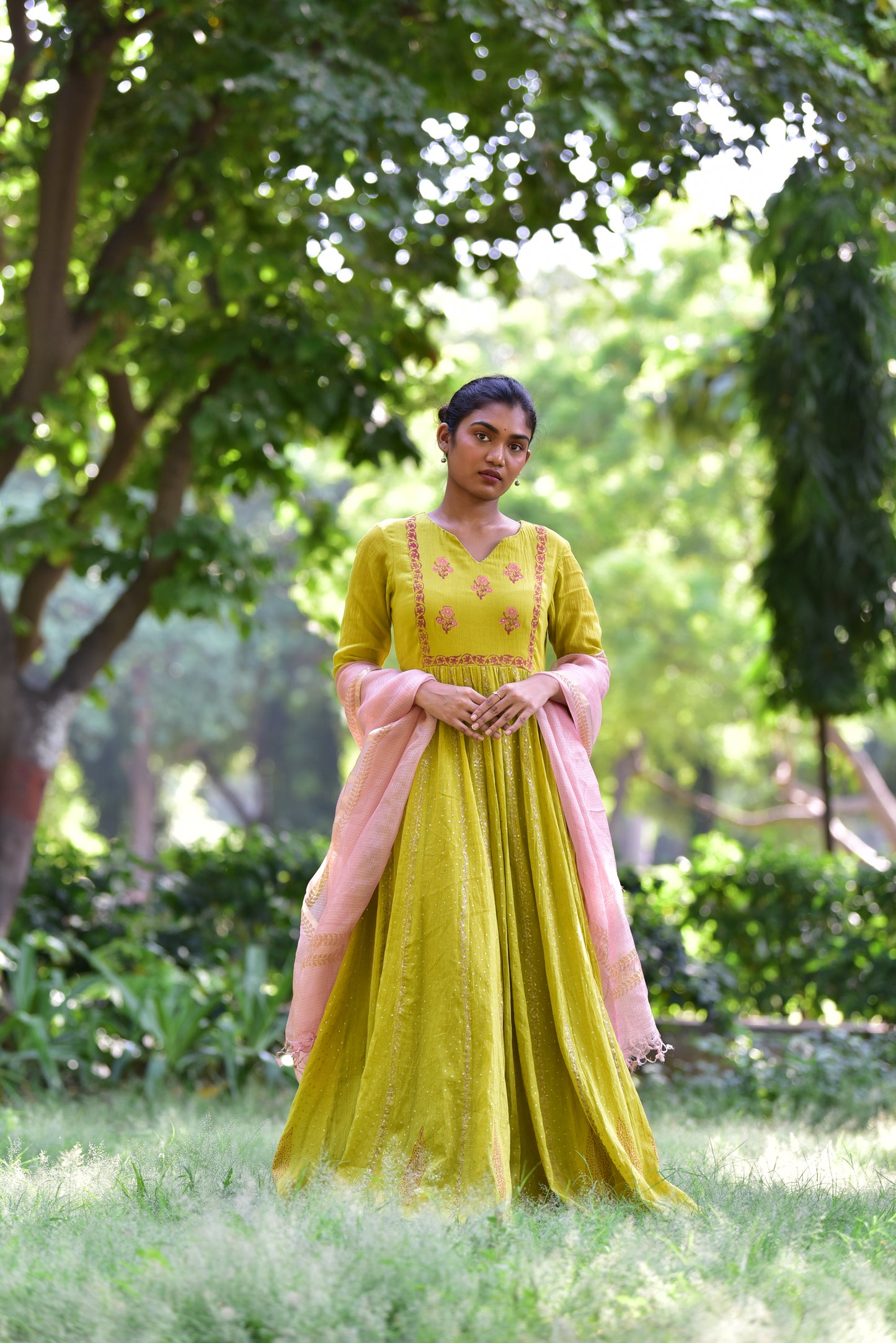 Cora Mist Green Anarkali Kurta Set