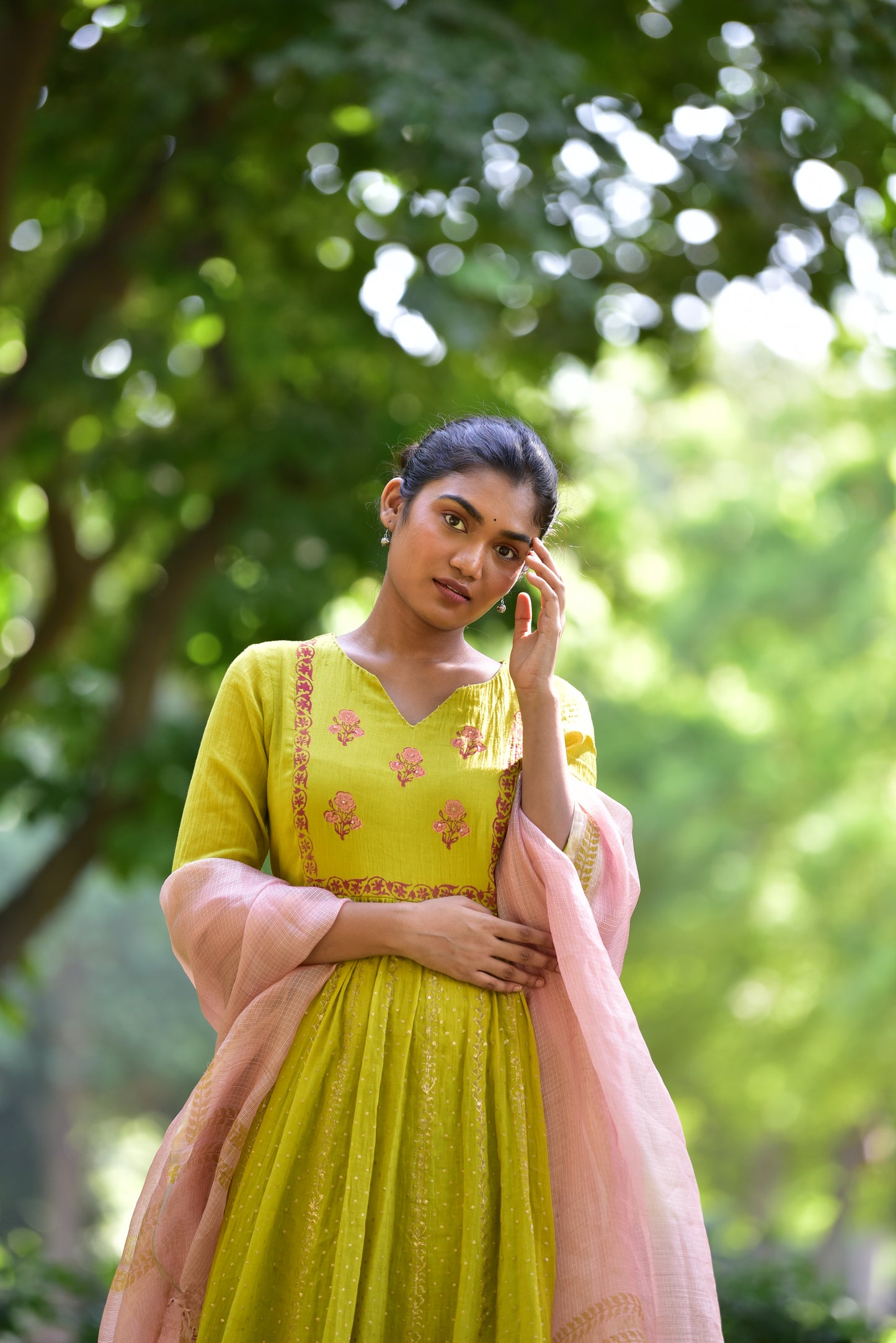 Cora Mist Green Anarkali Kurta Set