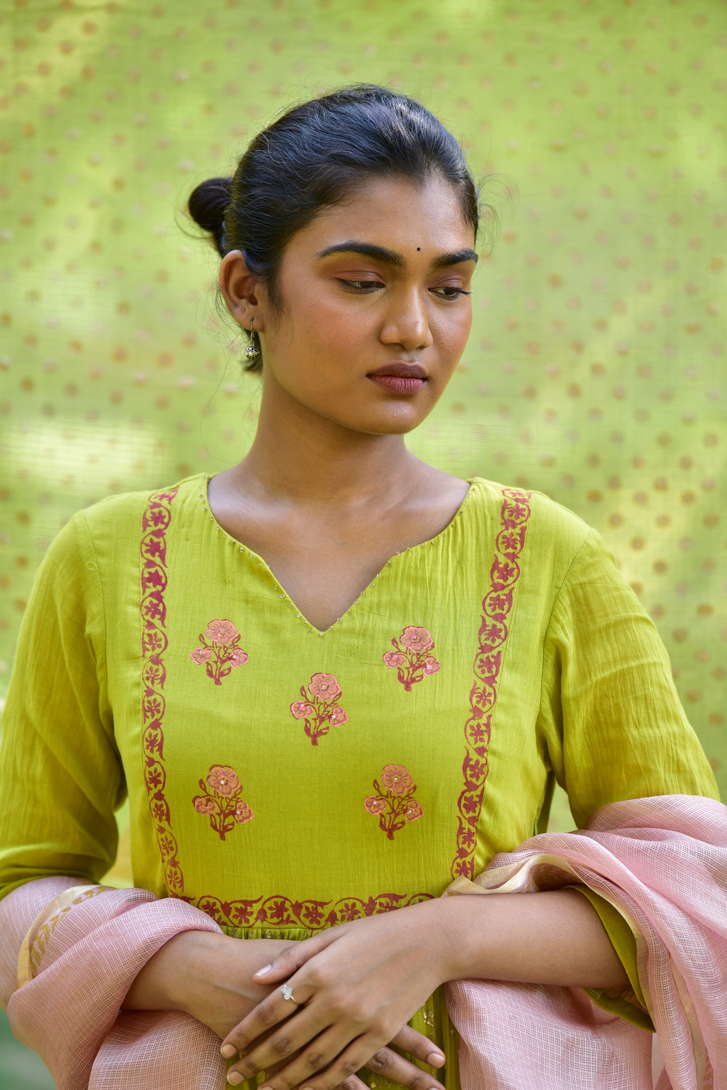 Cora Mist Green Anarkali Kurta Set
