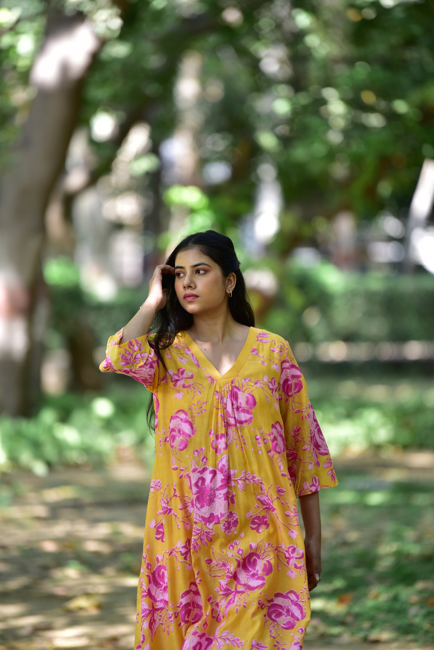 trending-mustard-yellow-fashion-influencer-kurta-floral