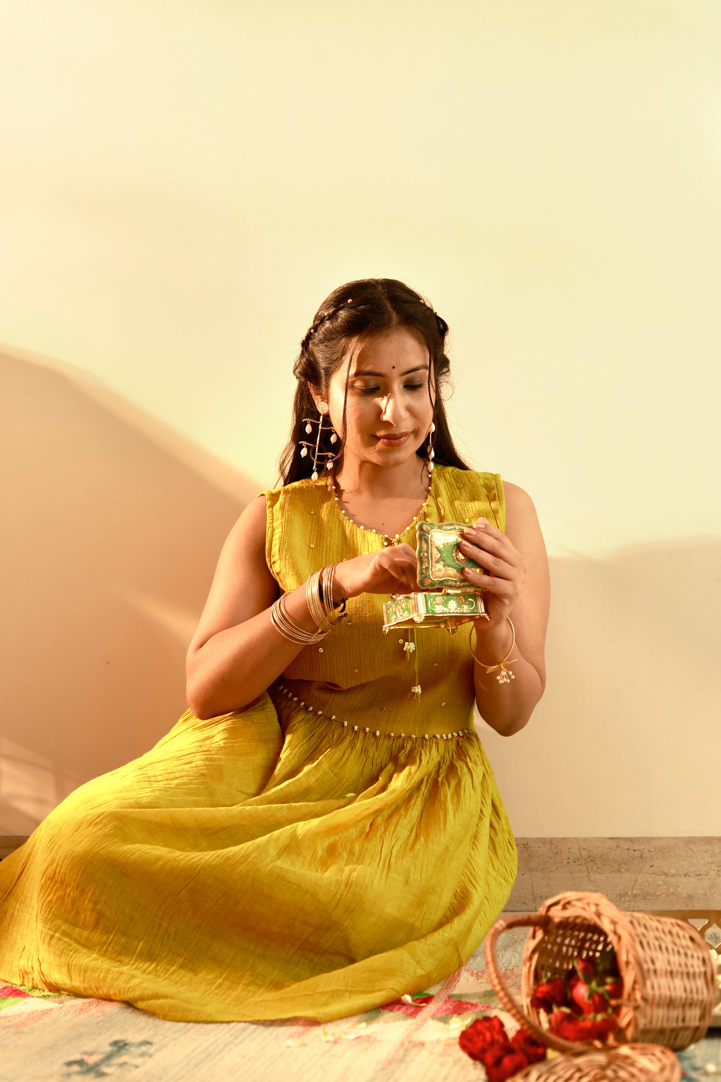 Ojas Mustard Flared Kurta Set