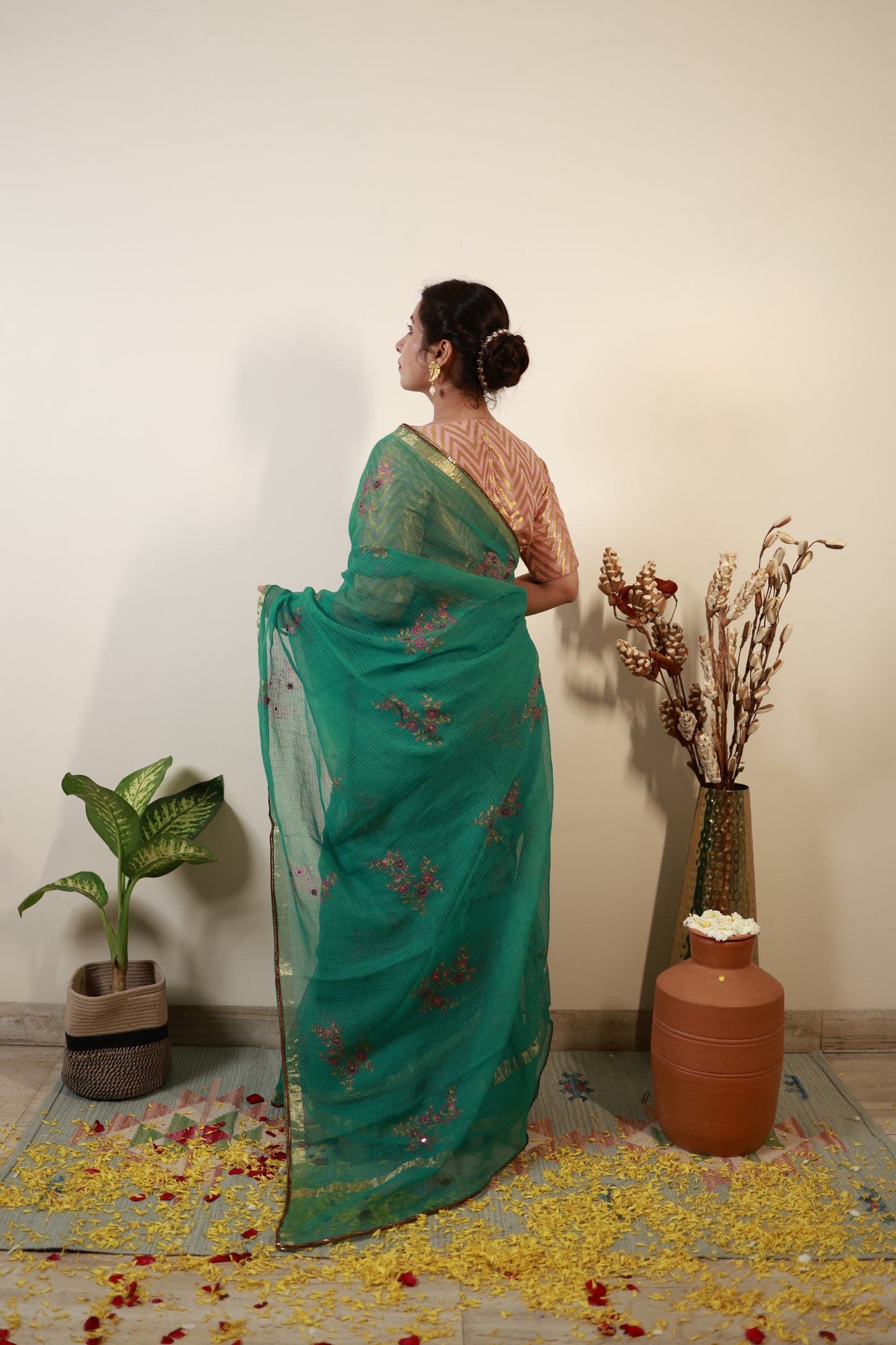 Tapsee Green Kota Silk Saree