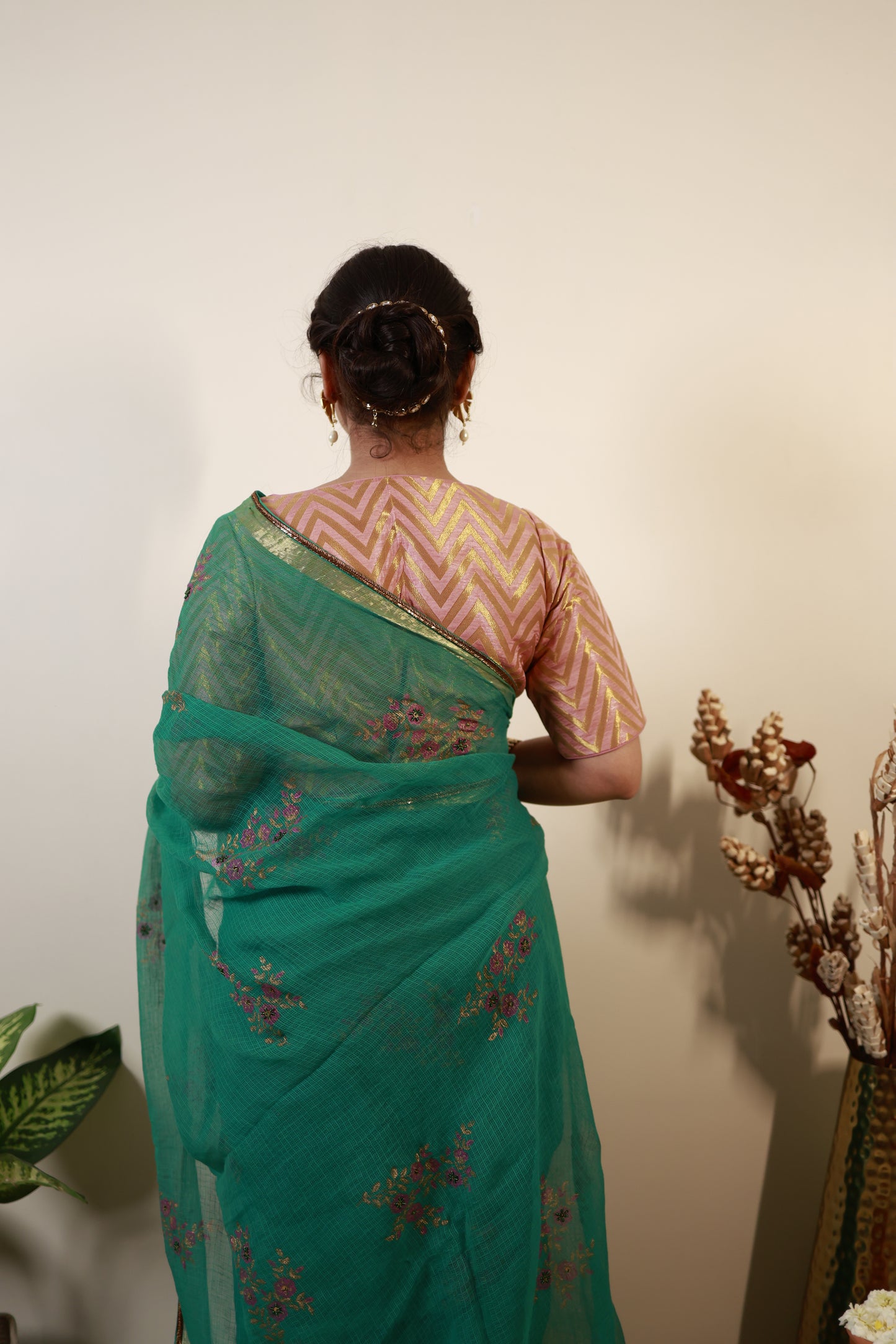 Tapsee Green Kota Silk Saree