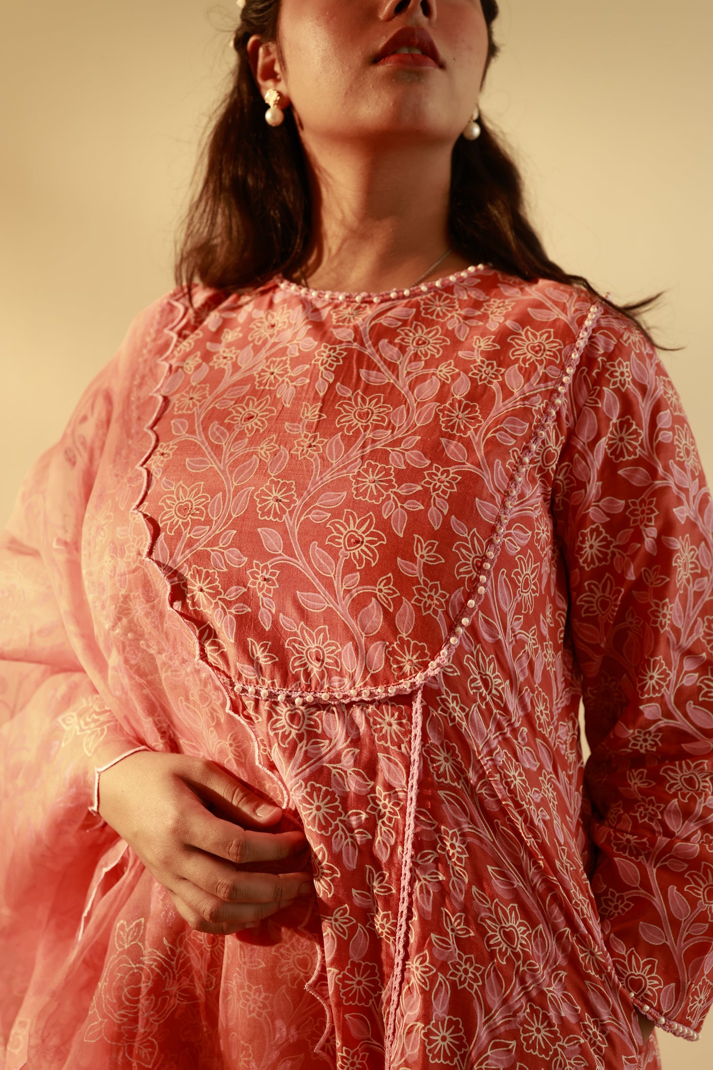 Meher Rust Hand Block Print Kurta Set