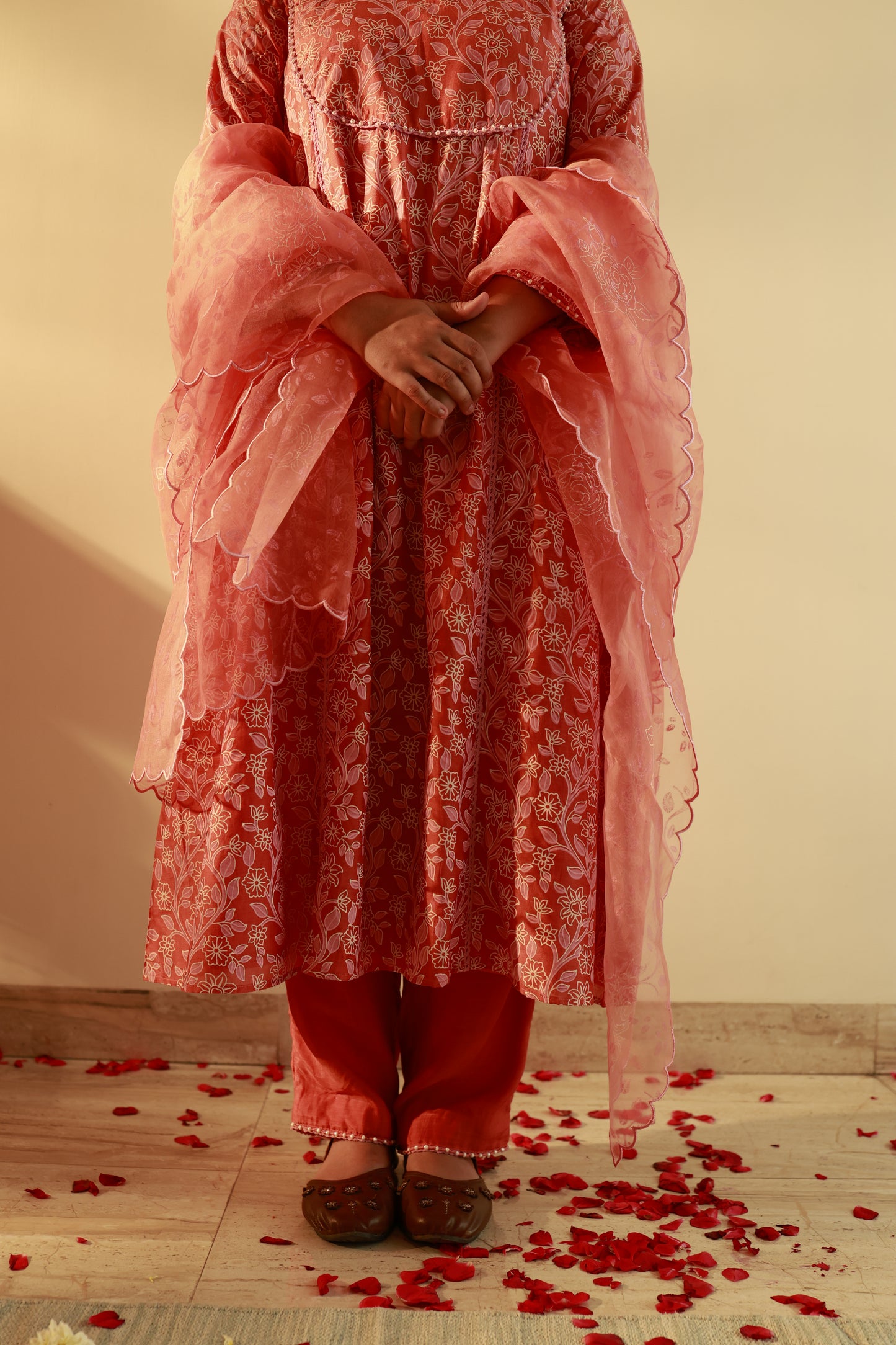 Meher Rust Hand Block Print Kurta Set