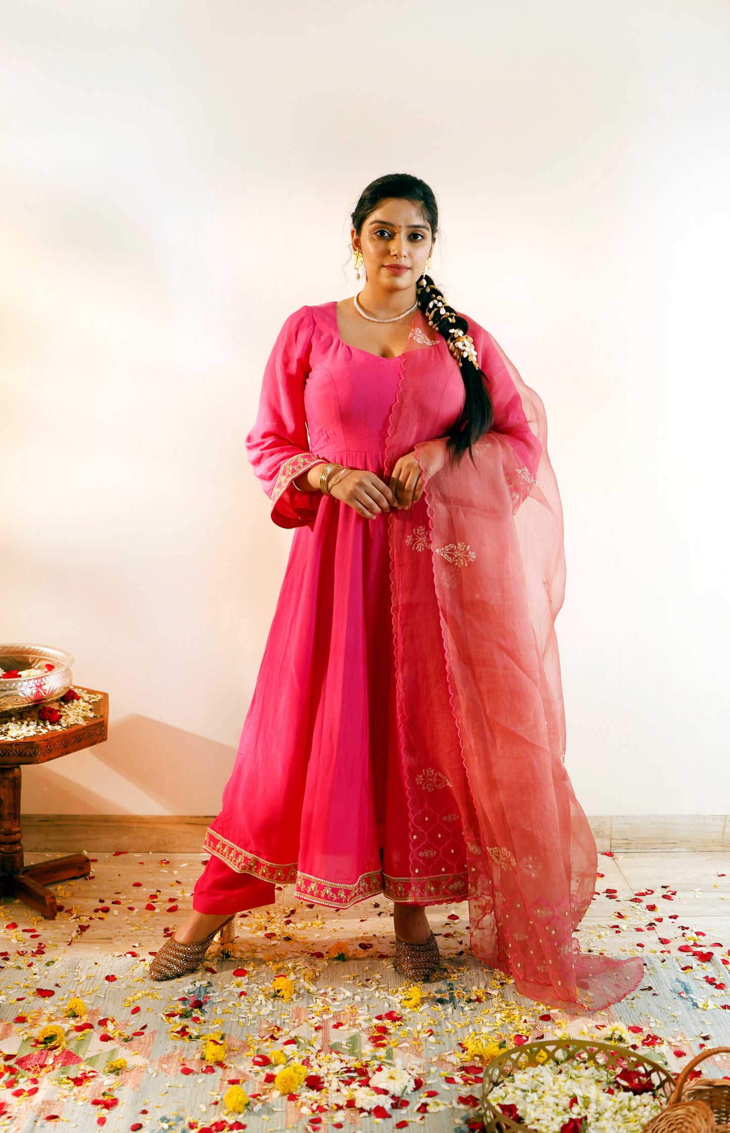 Surkhi Rani Pink Kalidaar Kurta Set