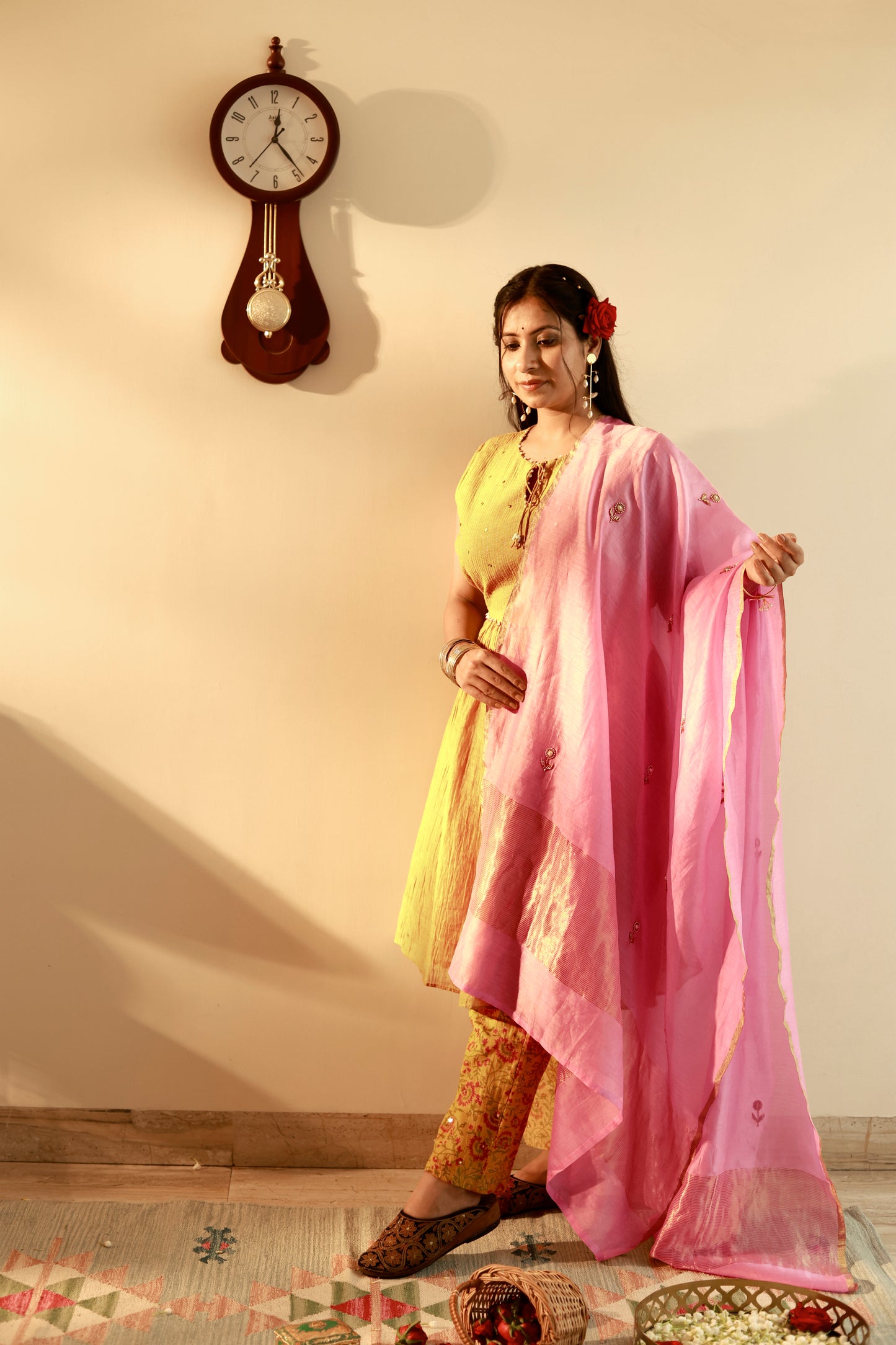 Ojas Mustard Flared Kurta Set