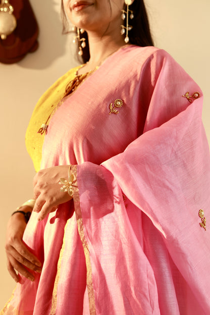 Ojas Mustard Flared Kurta Set