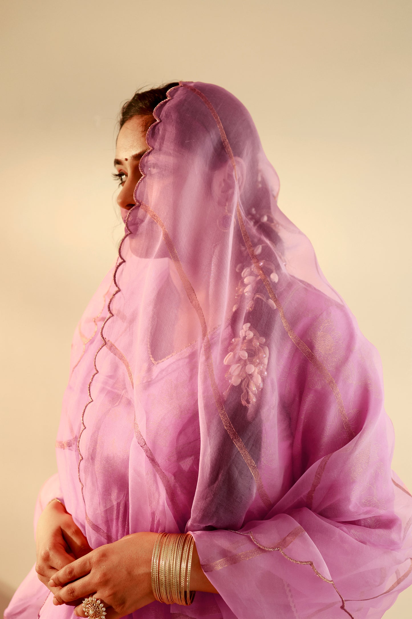 Indu Rani Pink Gathered Kurta Set