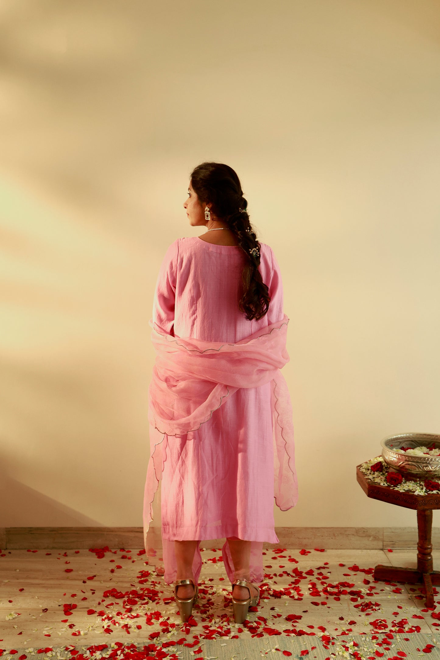 Gulbaar Pink Straight Kurta Set