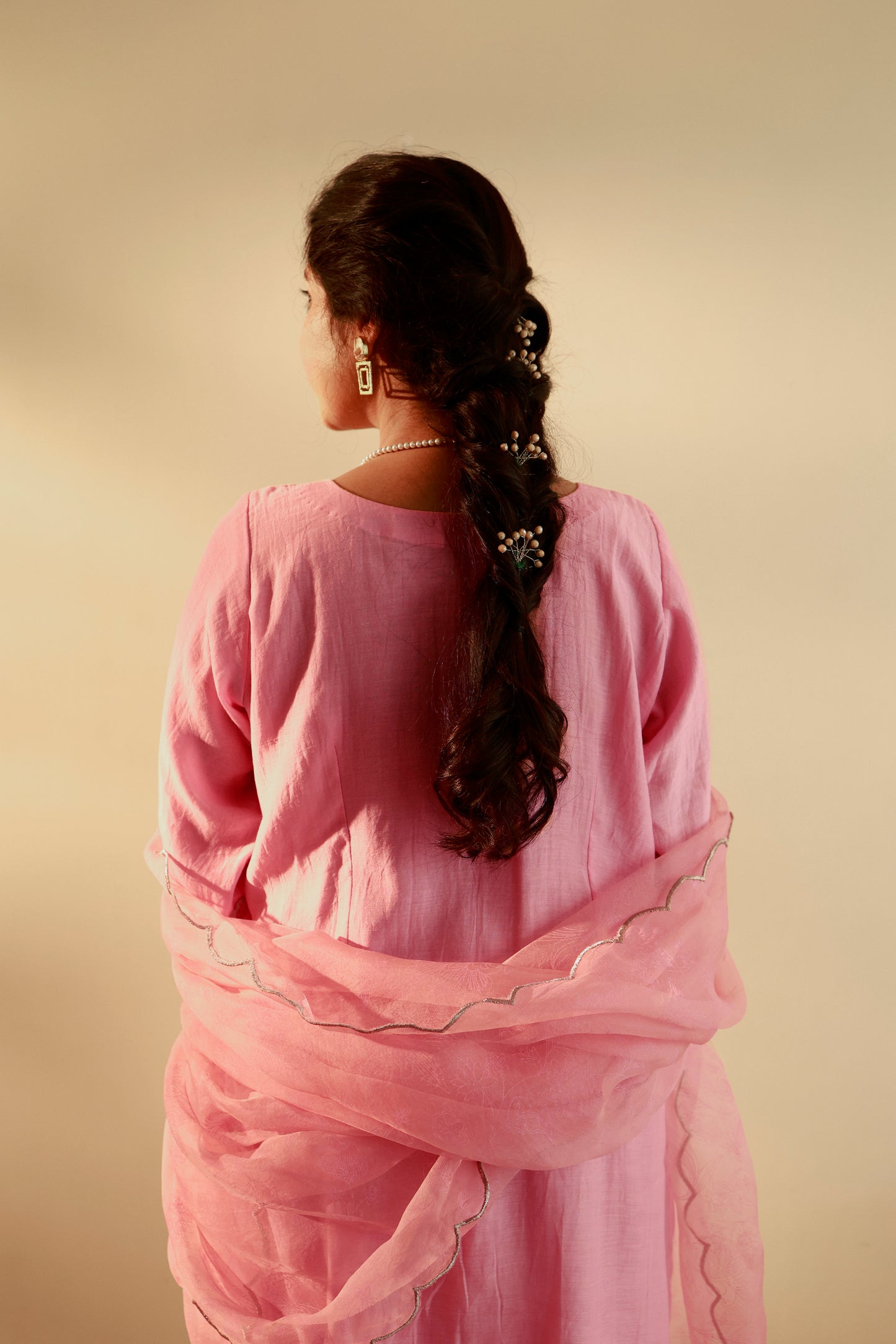Gulbaar Pink Straight Kurta Set
