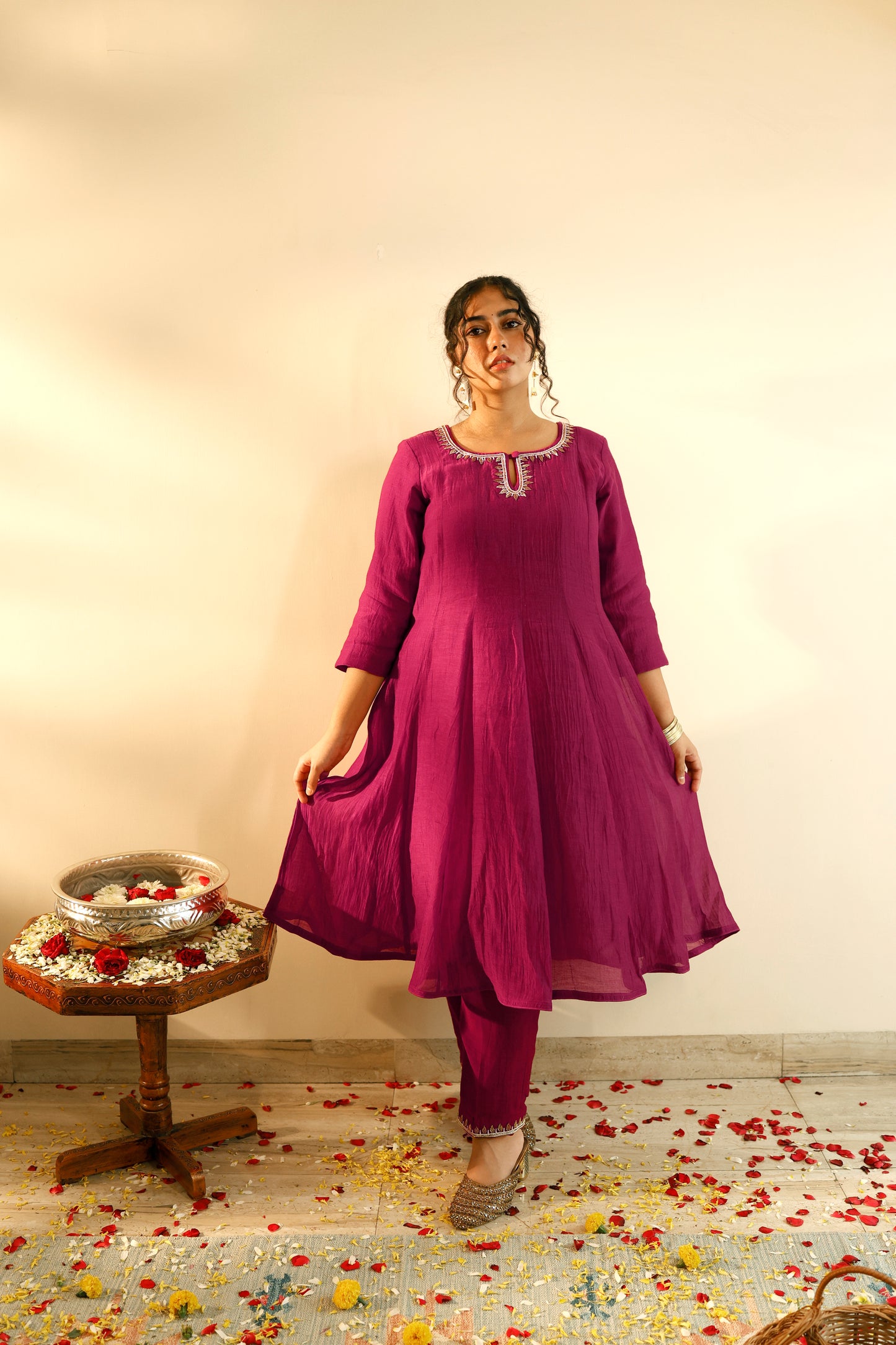 Zeel Rani Pink Kalidaar Kurta Set