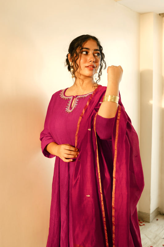 Zeel Rani Pink Kalidaar Kurta Set