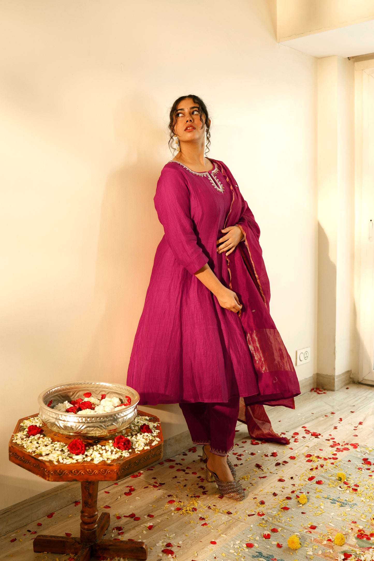 Zeel Rani Pink Kalidaar Kurta Set