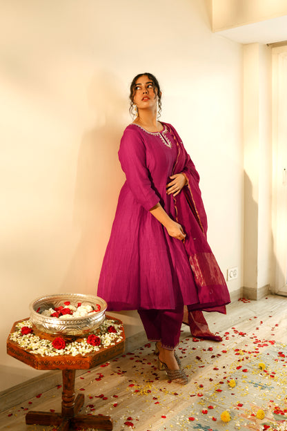 Zeel Rani Pink Kalidaar Kurta Set