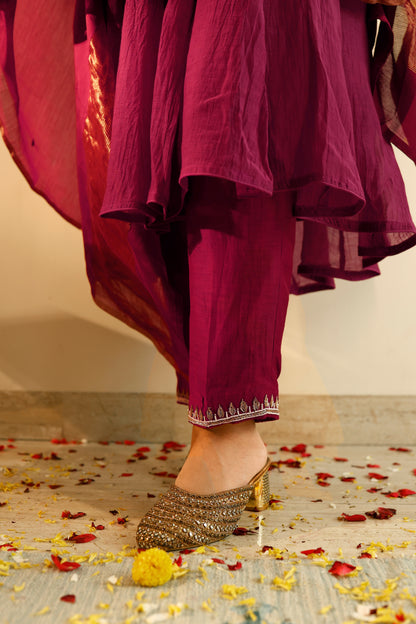 Zeel Rani Pink Kalidaar Kurta Set