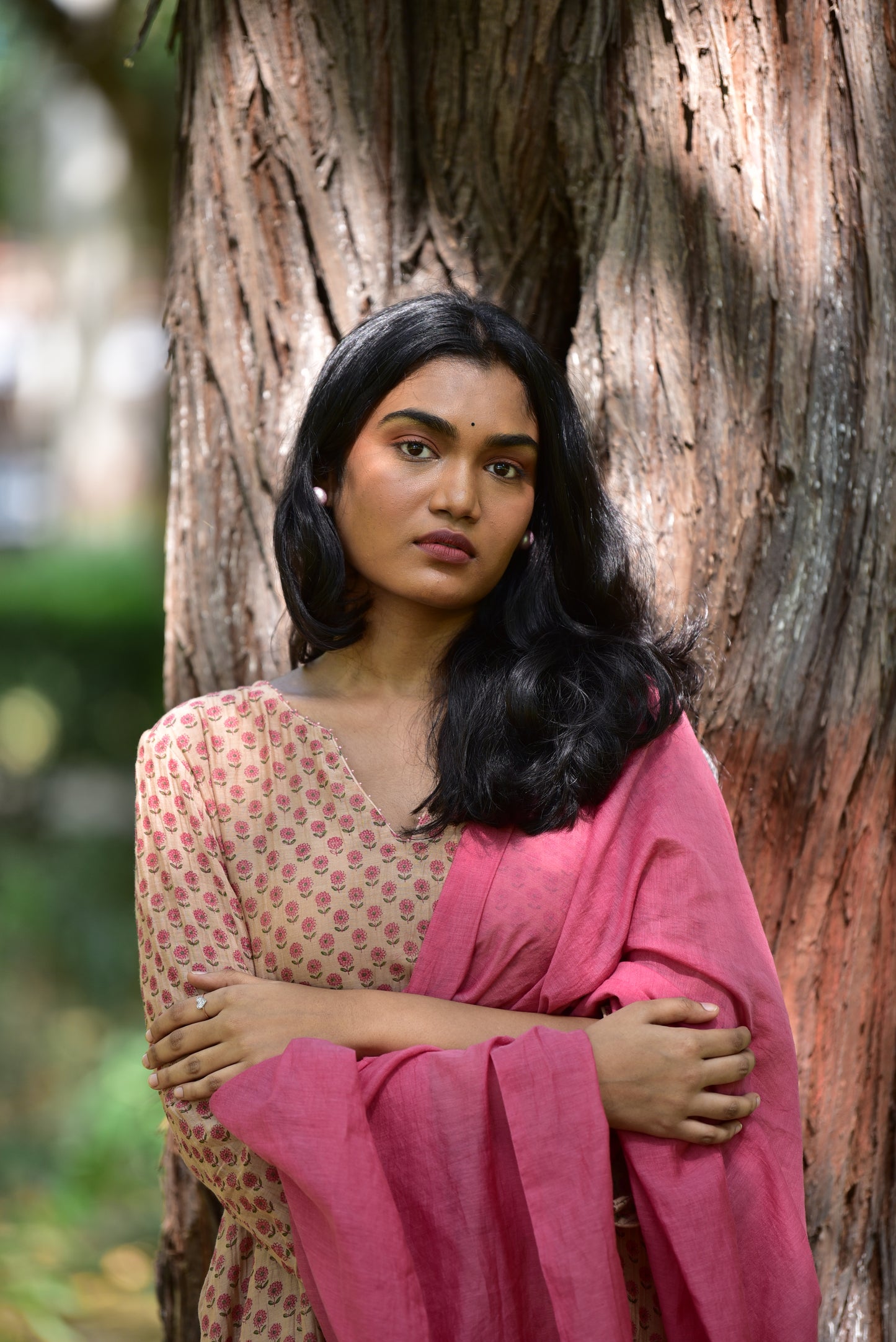 Beige Eva-rose Kurta Set