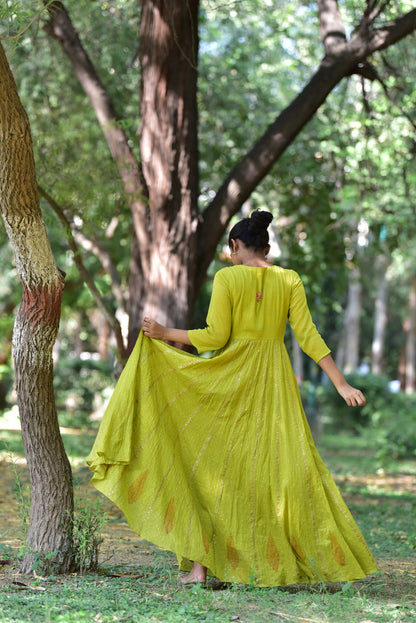 Cora Mist Green Anarkali Kurta Set