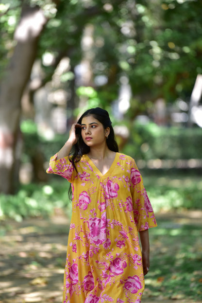 trending-mustard-yellow-fashion-influencer-kurta-floral